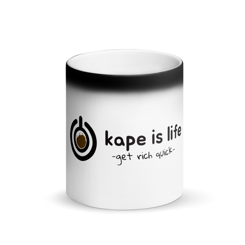 Kape is Life Matte Black Magic Mug